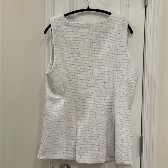 Maeve Anthropologie White Multicolor Tweed Square Neck Vest - Picture 6 of 6